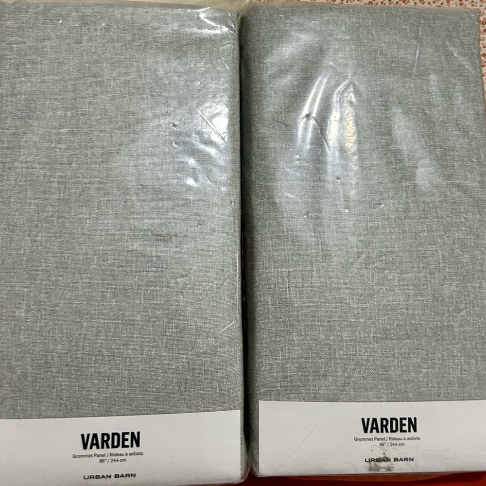Urban Barn light grey drape panels 96”